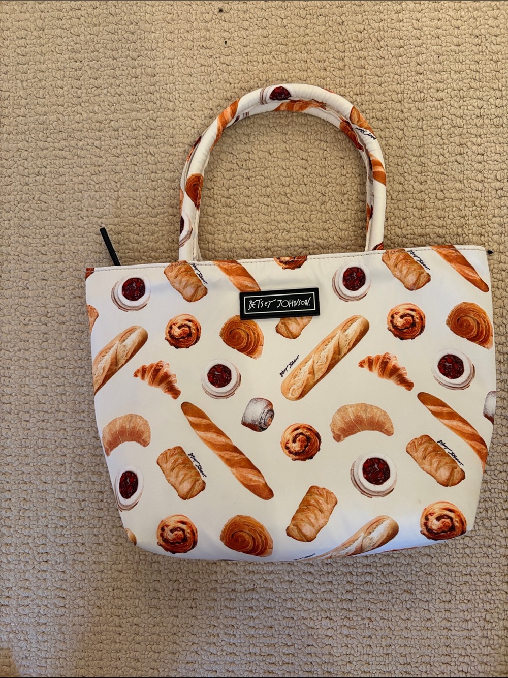 Betsey Johnson cooler Tote Bag with Pastry Print - small